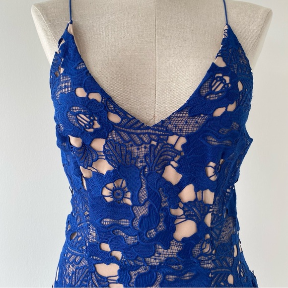 NWT Cooper St Lace Sky Beauty V-Neck Flounce Ruffle Midi Cocktail Dress - Picture 8 of 14